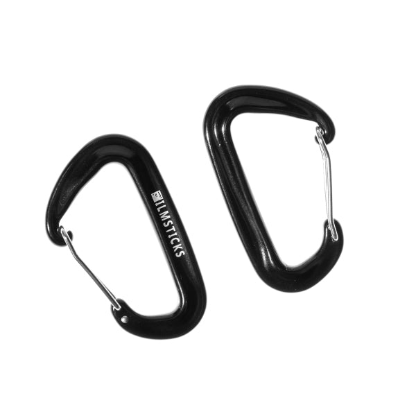 Filmsticks Carabiner D-Clip, Aluminium Alloy in Charcoal Black – Pack of 5, Optional Closure
